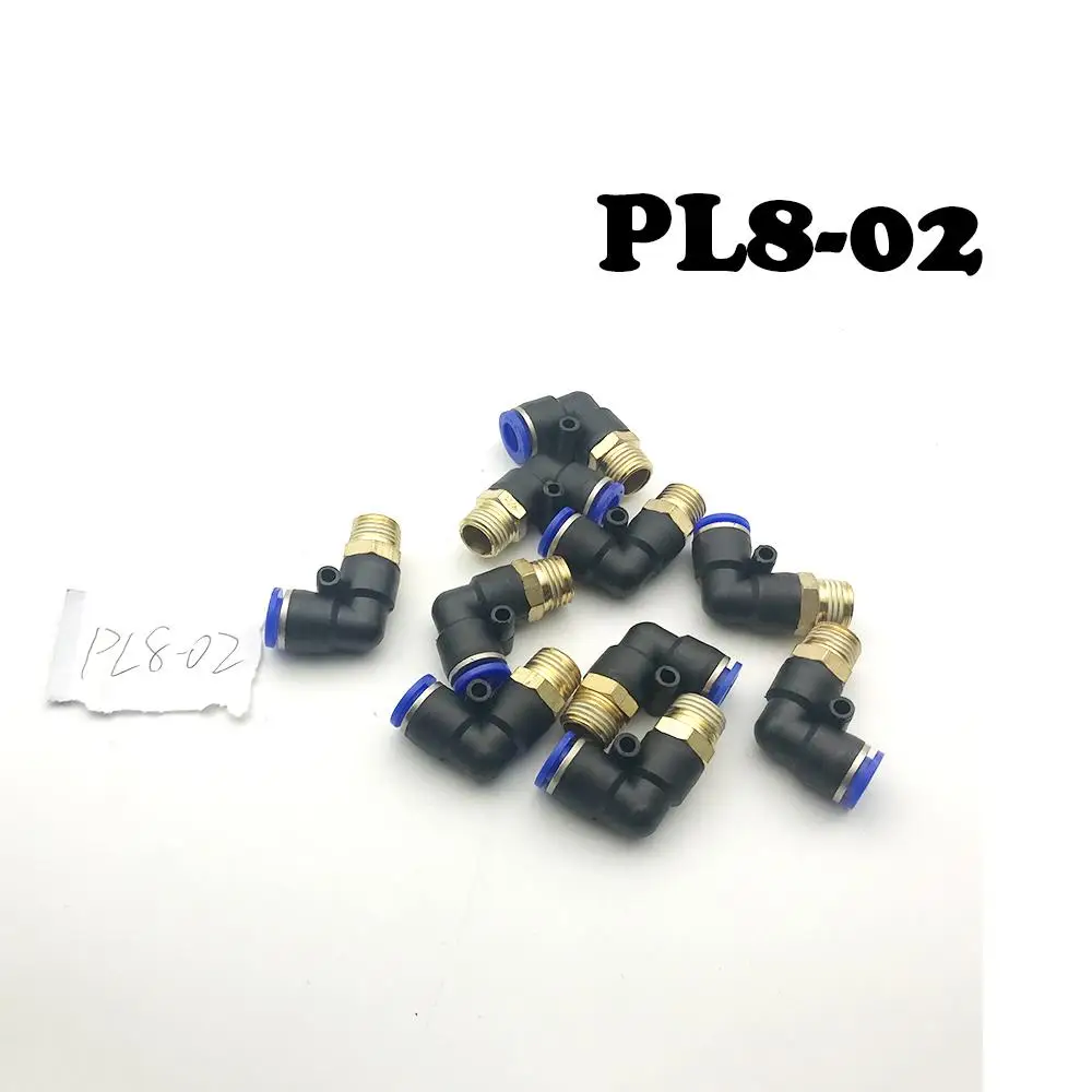 

Free Shipping 20Pcs/LotPL8-02 pneumatic joint 8mm to 1/4 \"L curved pneumatic component quick PL elbow joint