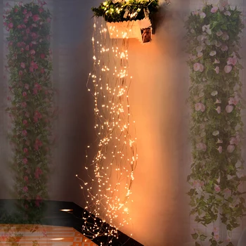 

200 LED Vines Lights String Holiday Christmas Party and Garden Tree Light Copper Wire Waterfall Fairy Lamp Home Decretion
