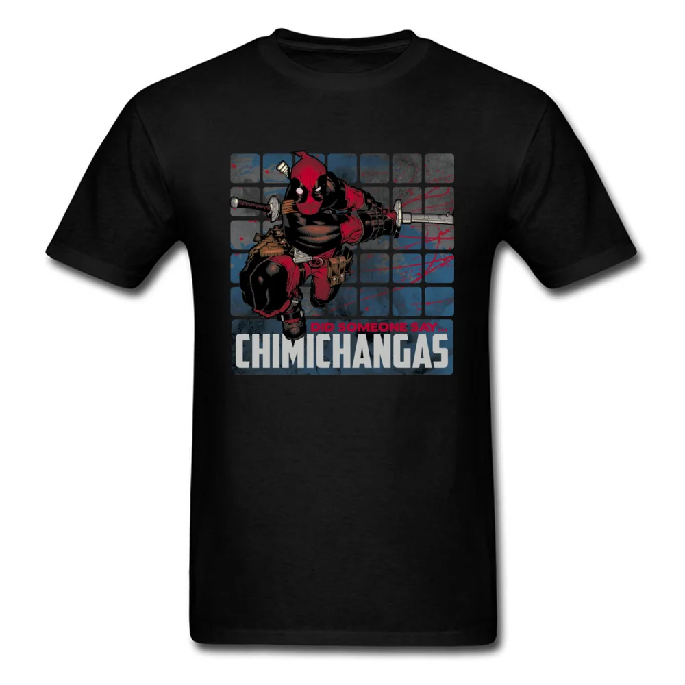Deadpool Chimichangas Panels 2018 забавная черная одежда для мужчин 3D мультяшная футболка