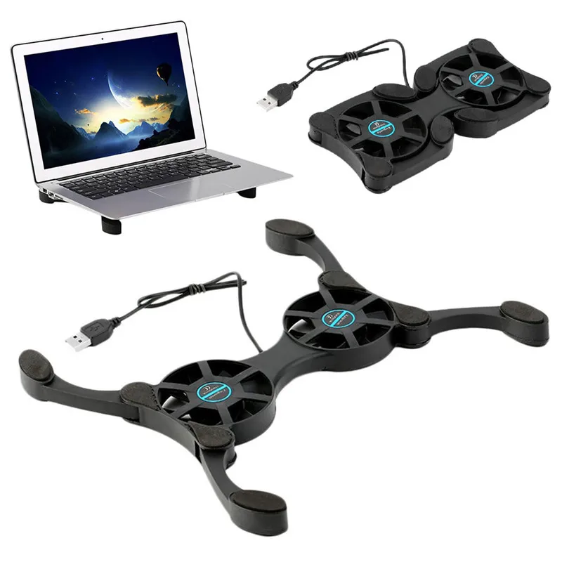 USB Laptop Cooler Pad With Double Fans Foldable Octopus Notebook
