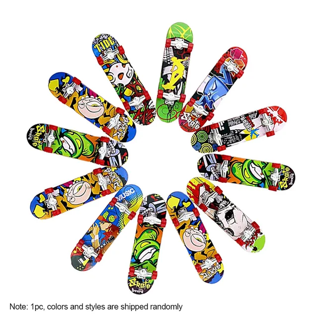 1PC Plastic Mini Skate Finger Skateboarding Fingerboard Novelty Gag Toys For Boys Children Skateboard Finger Board Gifts Toy 2