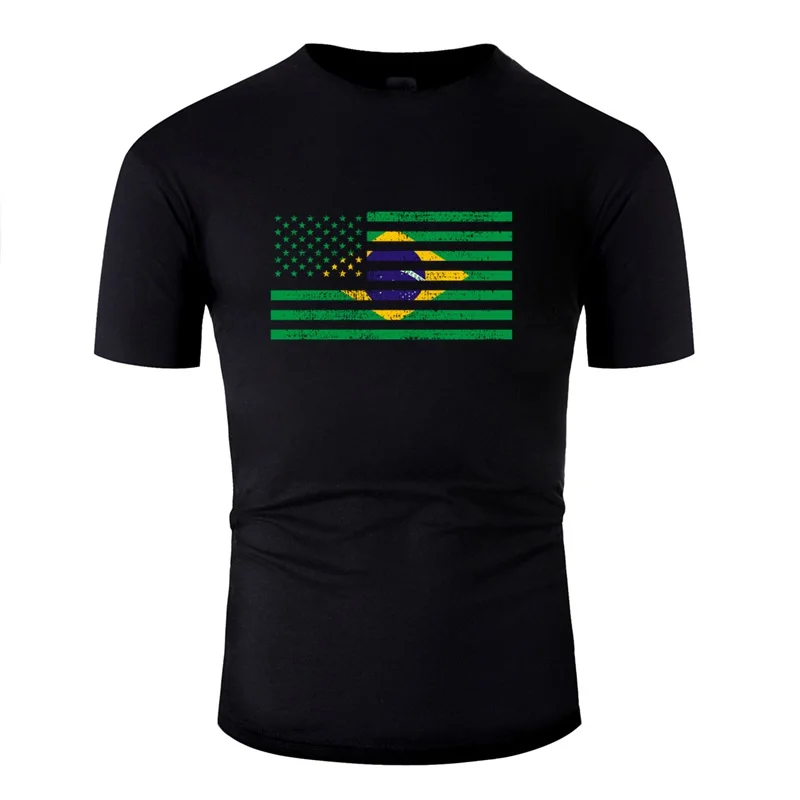 Personalized Usa Brazil America Men Tshirt 2020 Short-Sleeve Cute Adult T-Shirts Hiphop Tops | Мужская одежда