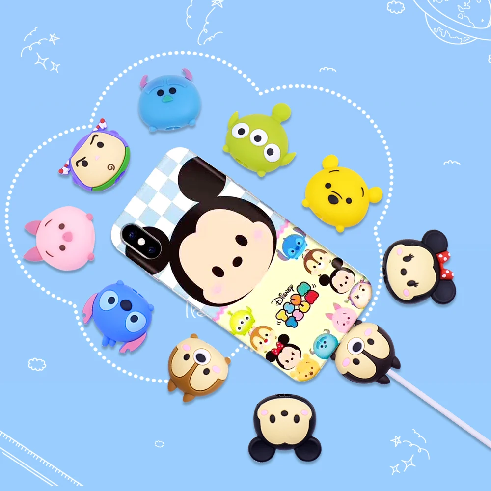 

CHIPAL For Tsum Cute Bite Animal Cable Protector for iPhone USB Charger Wire Winder Cable Organizer Cartoon Bites Phone Holder