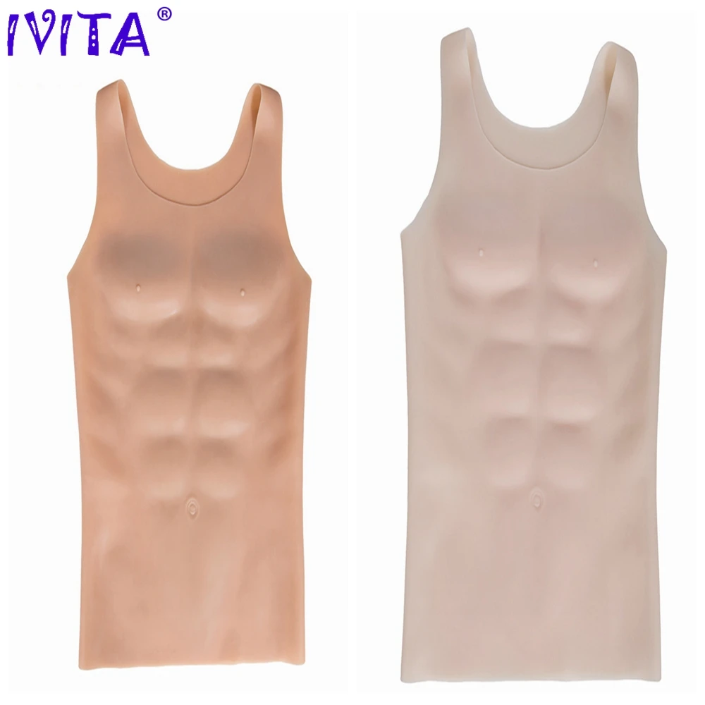 

IVITA Artifical Silicone Fake Pectoral Muscle Vest Bodysuit for Realistic Chest Muscle Man Actor Cosplay Upper Piece Pecloralis
