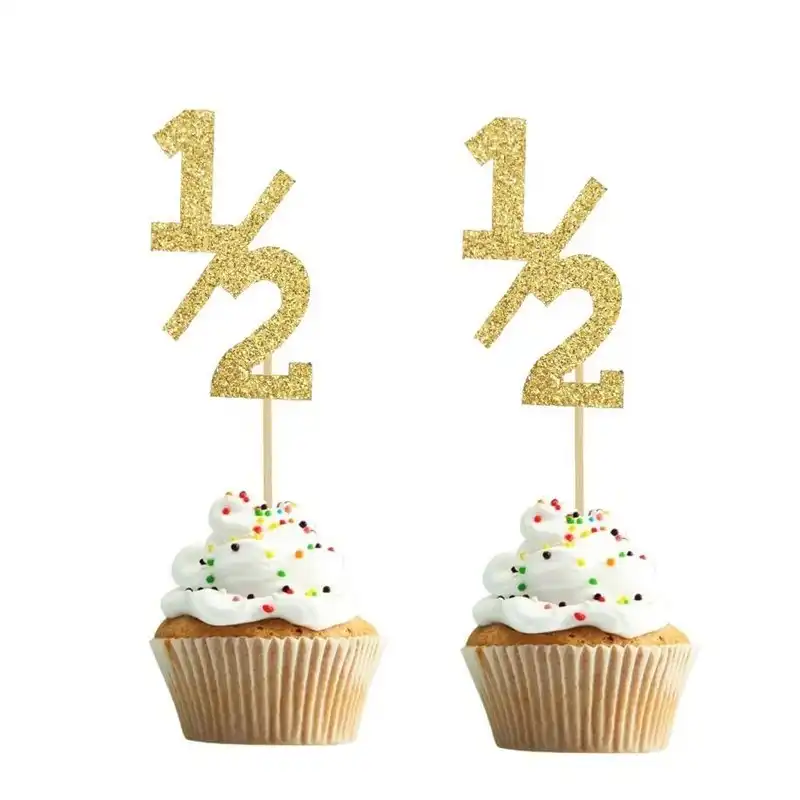 Drapeau A Gateau Joyeux Anniversaire 6 Mois Pour Fete Prenatale Gobelets En Papier Decor De Gateau Et Dessert 10 Pieces Aliexpress