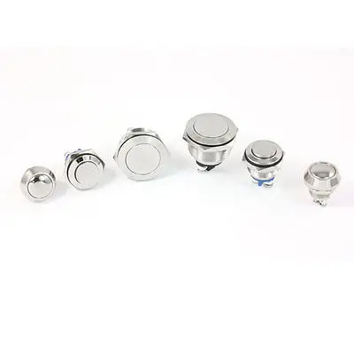 

6 in 1 24V 3A SPST Type 2 Screw Terminal Momentary Flat Head Push Button Switch