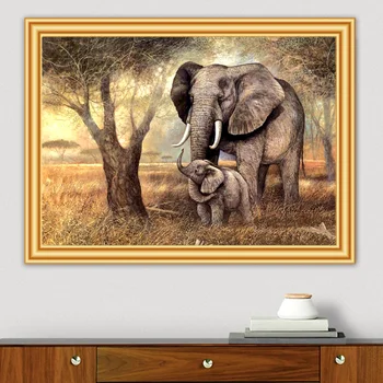 

Full Square/Round Drill 5D DIY Diamond Painting Animal Elephant Cross Stitch Embroidery Diamond Mosaic Picture of Rhinestones