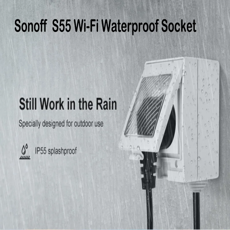SONOFF S55 водонепроницаемый IP55 Wifi умная розетка, таймер Открытый США/Великобритания/DE/FR/AU/ZA Plug APP/Vocie дистанционное управление работает с Alexa