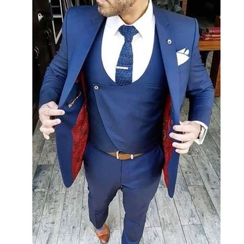 

New Design Italian Grrom Tuxedo 3 Pieces Men's Suits for Wedding Traje Slim Fit Hombre Groom Suits Custom Wedding Tuxedos Suits