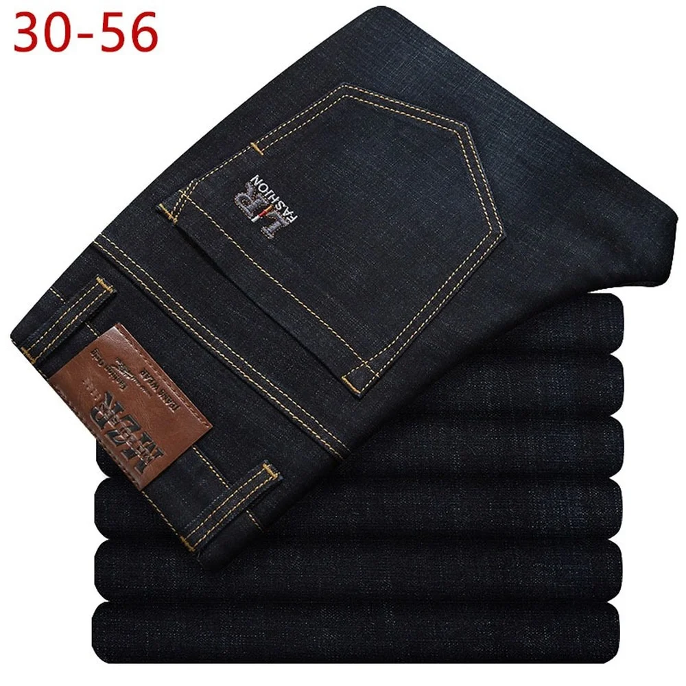 Baggy Jeans Overalls Loose-Pants Stretch Black Male High-Elastic Casual Men Cotton Brand