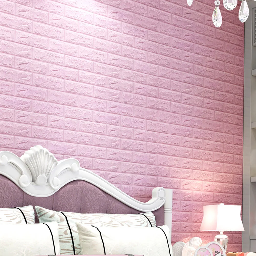 DIY 3D Brick PE Foam Wallpaper Self-adhesive Panels Room Decal Stone Decoration Embossed brick wallpaper Wall Stickers #2d08 (15)