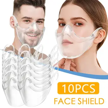 

1/2/3/5/10Pcs Outdoor Mask Transparent Unisex Durable Face Shield Reusable Clear Mouth-cover Ear-hook masque маска