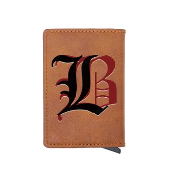 

Vintage Death Note Design Unique Digital Printing Leather Card Holder Wallet Men Women Brown Short Purse Gift