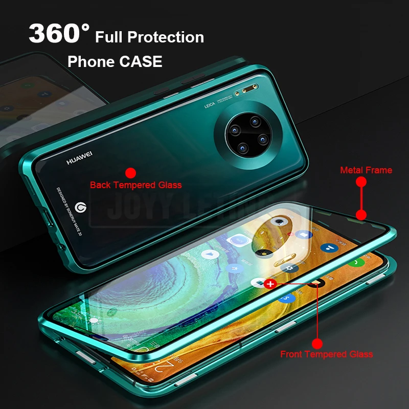360 полная защита Магнитный чехол для huawei Mate 30 Pro 20 противоударный металлический