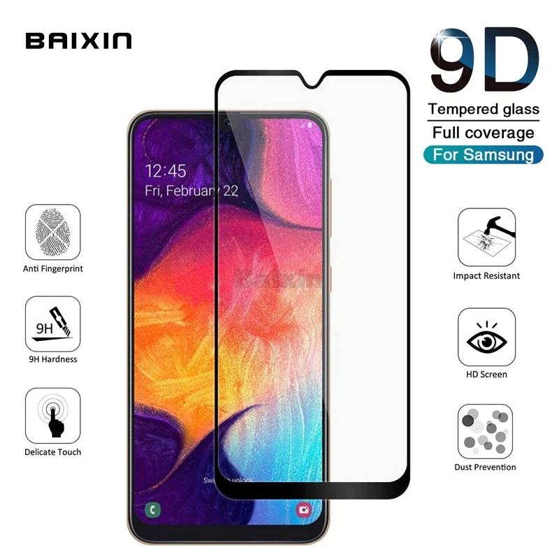 Baixin 9D изогнутое закаленное стекло для samsung Galaxy A10 A20 A30 Защита экрана A40 A50 A60 A70 A80