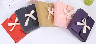 17x15x4 5 см коробка из крафт-бумаги с лентой для печенья и конфет подарочные коробки
