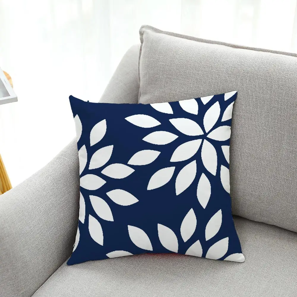 Geometric Cushion Blue Yellow Geometry Decorative Pillows Linen Pillowcase Creative Home Decoration for Sofa Countryside 