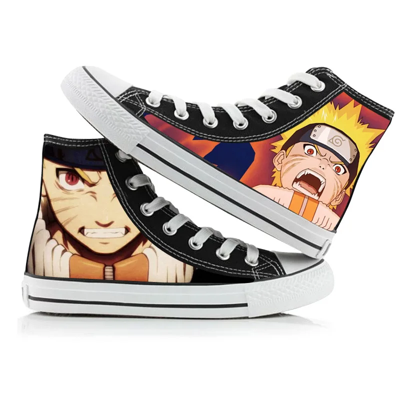 elvira costume Anime Ninja Uchiha Sasuke hatake Kakashi Cosplay shoes cartoon printed gaobang canvas casual shoes student flat sports shoes naruto outfits