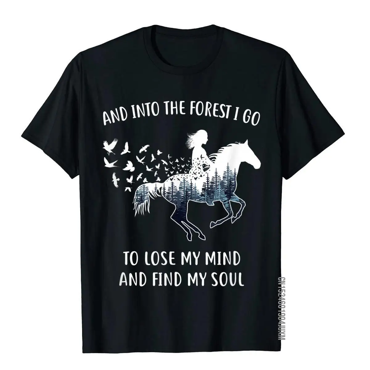 Horse Shirts For Women Into The Forest I Go Horse Riding T-Shirt__97A1125black