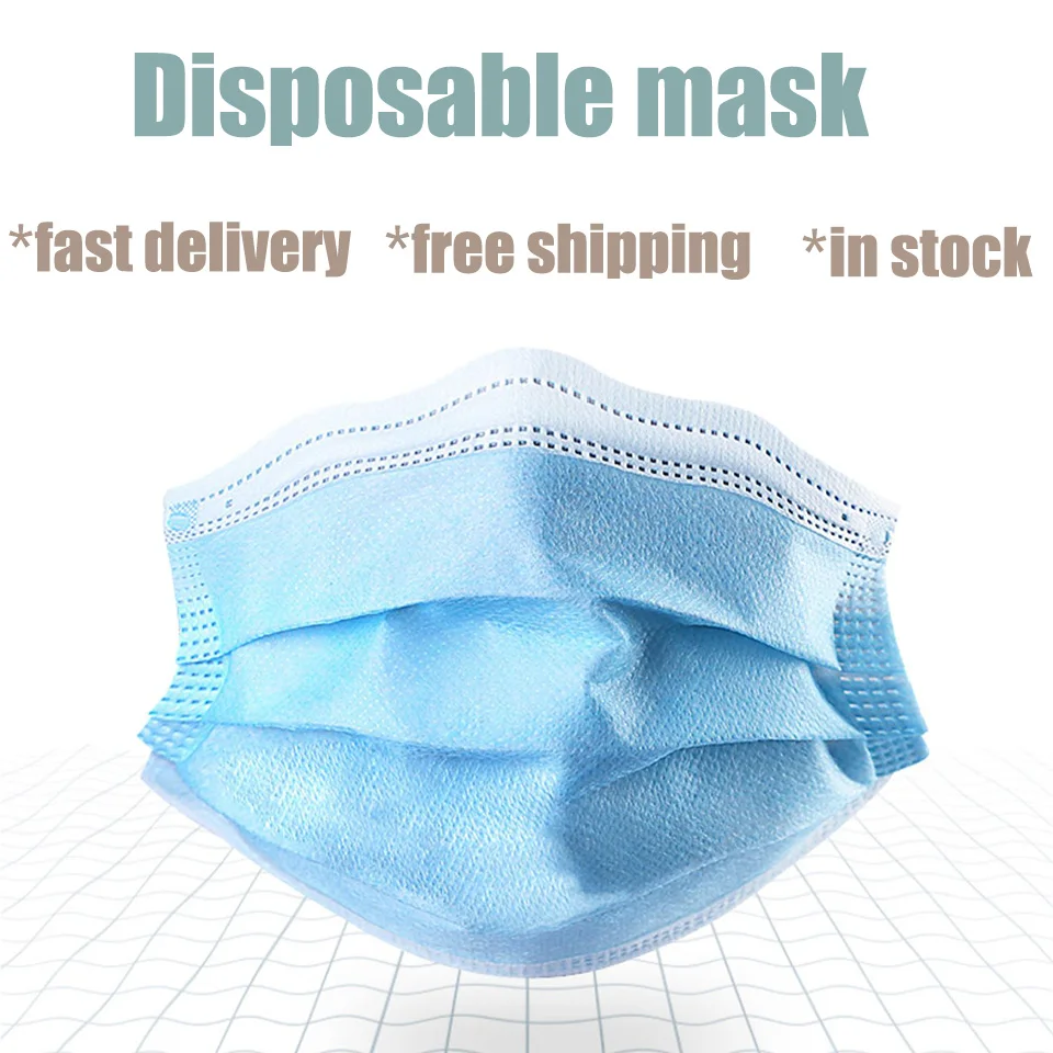 

Disposable Mask Face Mouth Protect 3 Layers Filter Dustproof Earloop for Hair Salon Use Mouth Masks Free fast Shipping