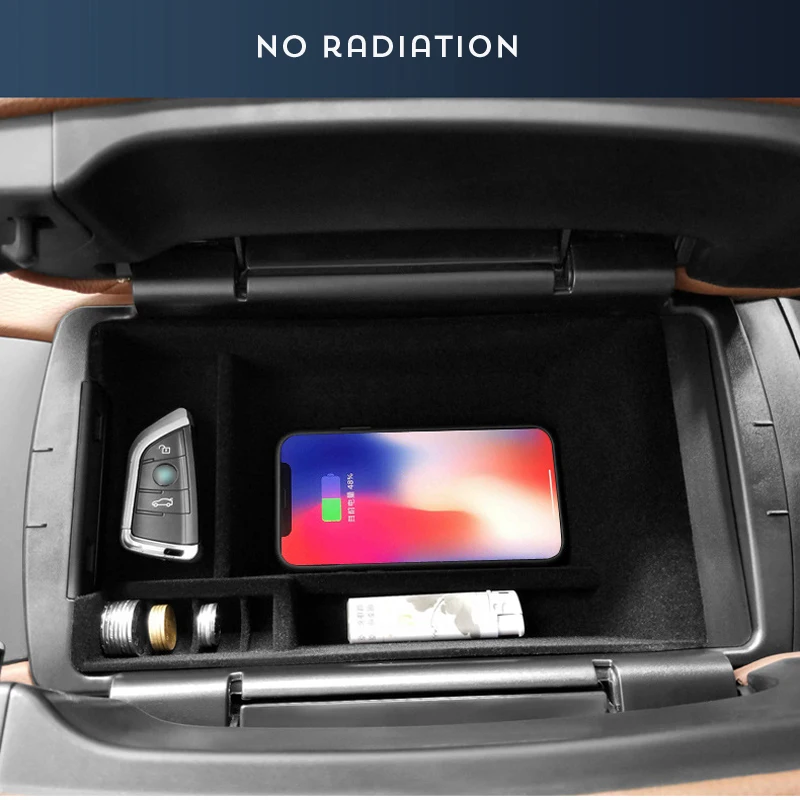 

1lot Mobile phone wireless charging Central Armrest storage box for 2016-2018 BMW X1 F48