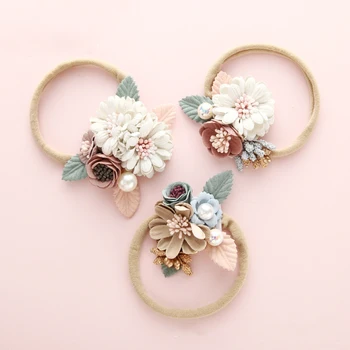 

Warmom Baby Girls Fashion Cute Headband Hair Accessories Newborn Infant Princess Flowers Floral Hair Band Kids Elastic Headwrap
