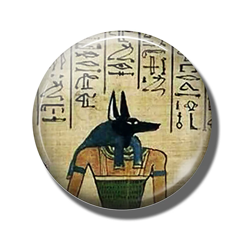 50 мм Древний Египет магниты на холодильник стекло Scarab Isis Anubis Cleopatra Scarab Египетский крест магнитные наклейки на холодильник Декор - Цвет: AS SHOW