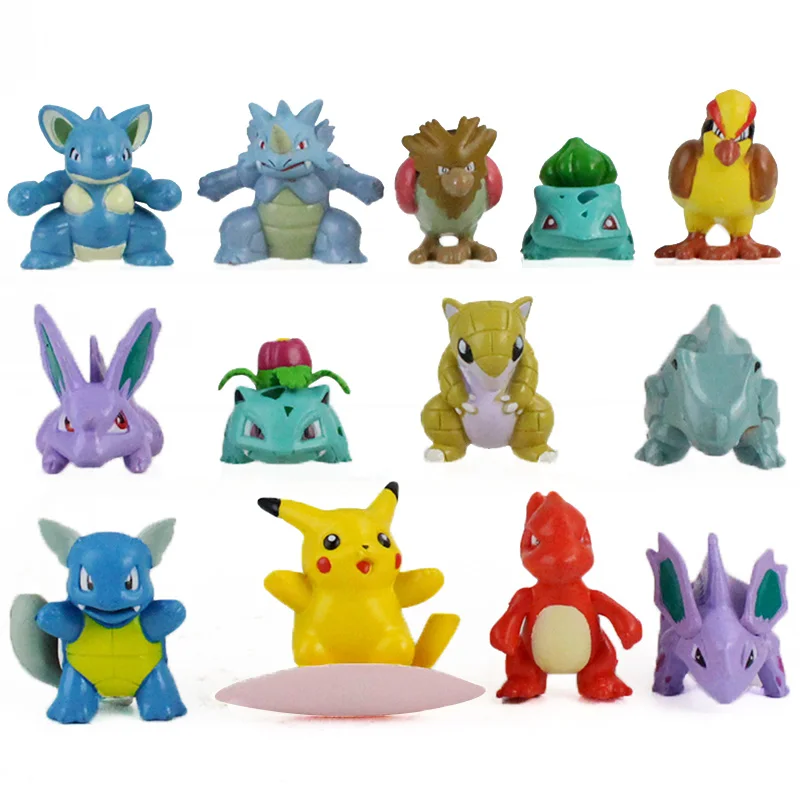 3-5 см 13 шт./партия Cratoon аниме Wartortle Sandshrew Bulbasaur Charmander Nidoran Venusaur ПВХ фигурка Модель Коллекция игрушек