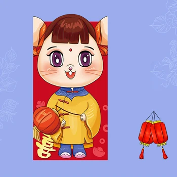 

6pcs/set 2020 Traditional Money Pocket Rat Pattern Red Envelope Hong Bao Chinese New Year Cartoon Gift Bag Spring Festival Lucky