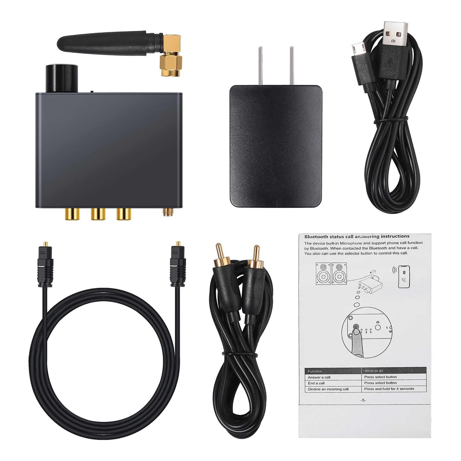 eSYNiC 192kHz Bluetooth DAC Digital to Analog Converter with Headphone Amplifier Support APT X DAC Bluetooth V5 0 Receiver Audio