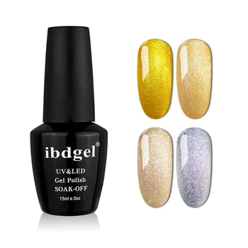 

ibdgel 3pcs /set Brilliant gold and silver series Hight quality Shine gel nail polish Glitter nails gel uv led soak off Glues