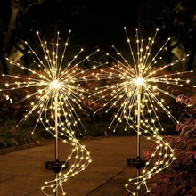 

8 Modes Outdoor Waterproof Solar Powered LED Fireworks Waterfall Light Christmas Decorations Weddings for Garden Yard Path Lamp