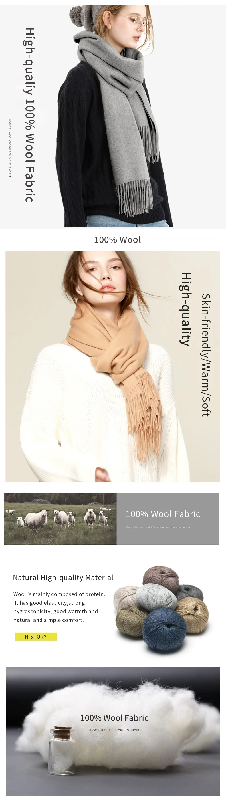 Толстые теплые шарфы из чистой шерсти для женщин, зимние женские палантины из пашмины, шарф, одноцветное одеяло, макси длинная шаль, шарф, 200