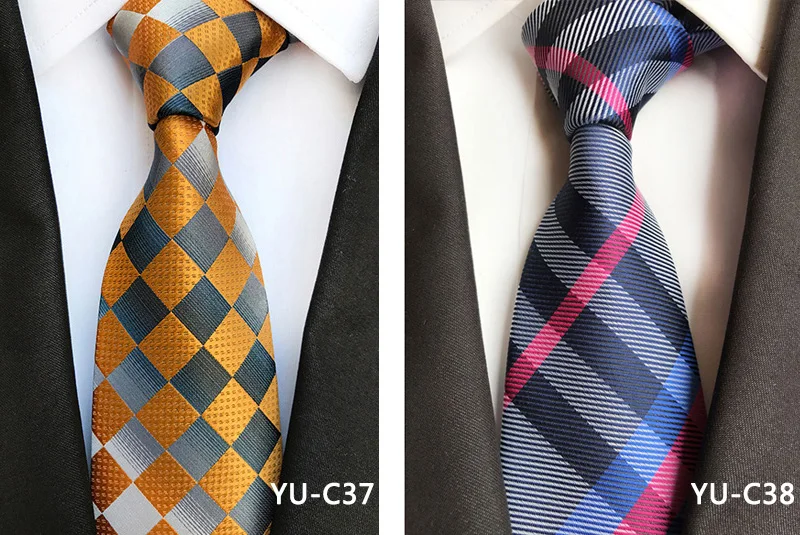 Роскошные Классические шелковые мужские галстуки шеи 8 см плед полосатый галстук для мужчин для формальных и деловых встреч и торжеств вечерние галстуки