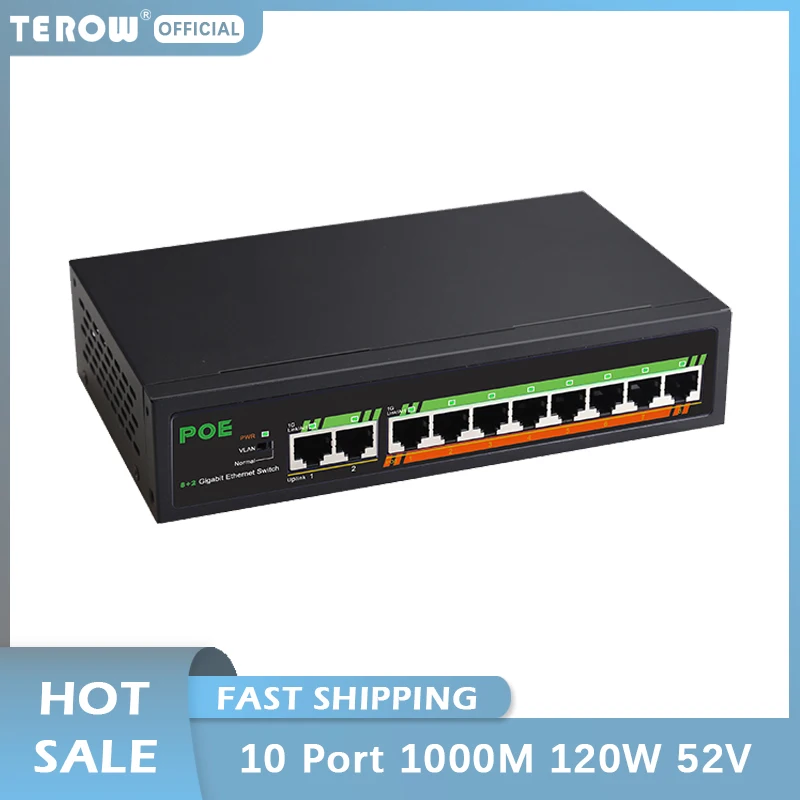 TEROW 10 10 100 1000Mbps POE 2 1000Mbps 120W Terow 10 10 100 1000mbps poe 2 1000mbps 120w