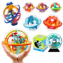Boule labyrinthe d'intelligence magique 3D, 100/110/167/168 étapes, équilibre IQ, boule magnétique, jeu de Puzzle en marbre pour enfants et adultes
