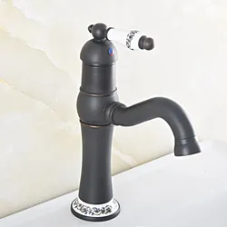 Black Oil Rubbed Brass Bathroom Kitchen Basin Sink Faucet Mixer Tap Swivel Spout Single Lever One Hole Deck Mounted msf823