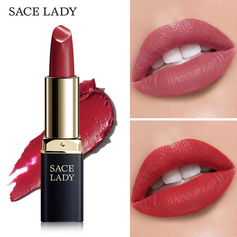 SACE LADY 18 Colors Lipstick Silky Matte Waterproof Velvet Lip Stick Makeup Nude Smooth High Pigmented Beauty Lips TSLM1 SACE LADY 18 Colors Lipstick Silky Matte Waterproof Velvet Lip Stick Makeup Nude Smooth High Pigmented Beauty Lips TSLM1