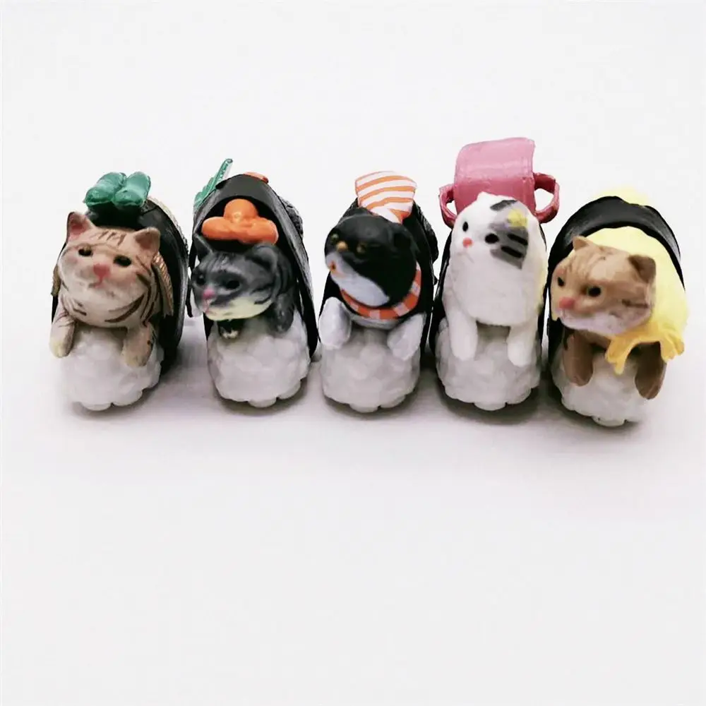 

1pc Cartooon Personality Cat and Sushi Men 's Keychain Car Auto Keyring Metal Keychain Key Ring Pendant Silverware Random Color