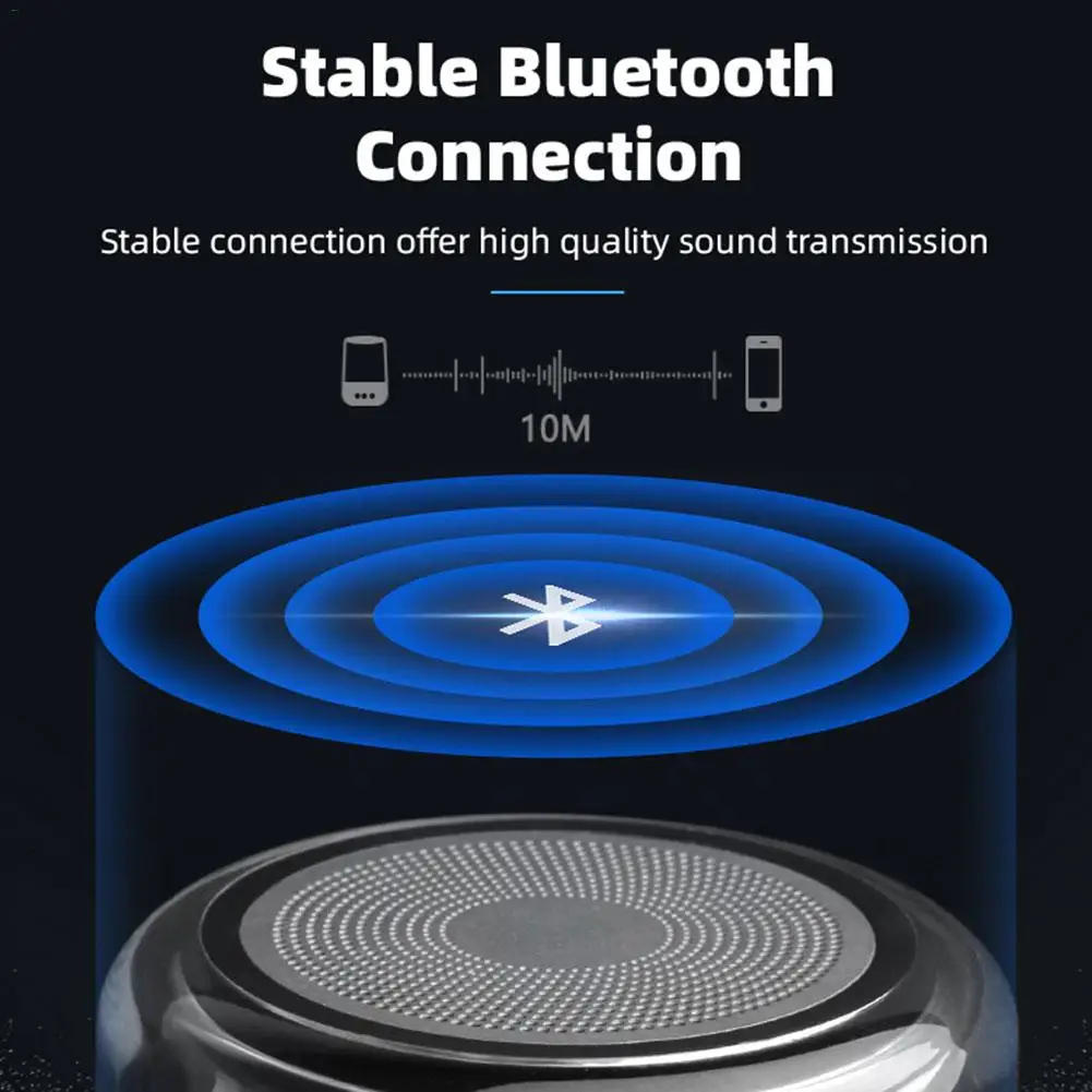 New TWS Mini Wireless Bluetooth Speaker 4 Colors LED Breathing Light Mega Bass Stereo Interconnection Speaker for Fineblue MK22