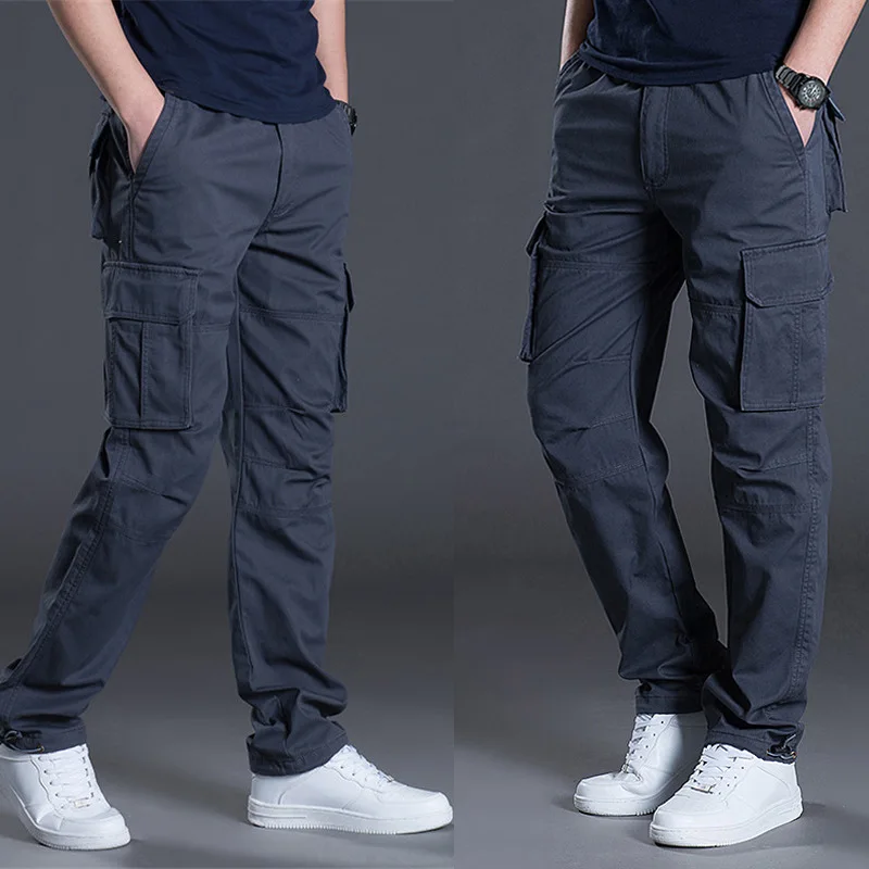 Autumn And Winter New Pants Men Thick Loose Casual Trousers Waist Multi-Pocket Overalls Wear-Resistant Male Trend Autumn And Winter New Pants Men Thick Loose Casual Trousers Waist Multi-Pocket Overalls Wear-Resistant Male Trend