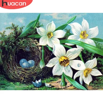 

HUACAN 5d Diamond Painting Flower Full Drill Mosaic Floral Handmade Gift Wall Stickers Decorations For Home