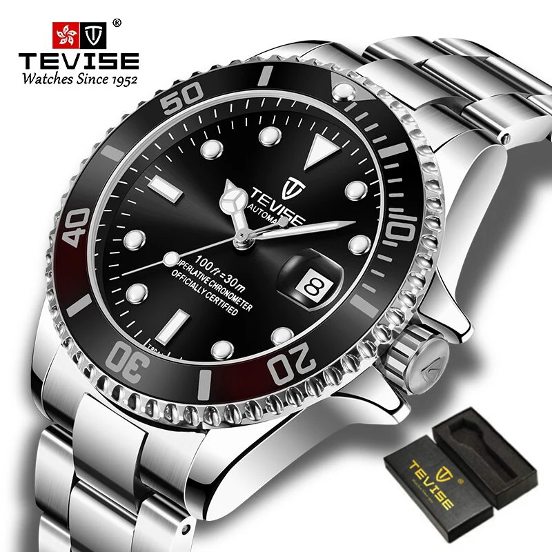 $19.84 Tevise Top Brand Men Mechanical Watch Automatic Date Fashion Wristwatches Sport Gold Clock Rel