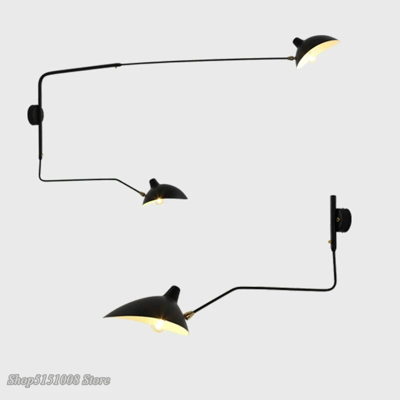 Nordic Spider Serge Mouille Wall Lights Rotary Long Pole Wall Lamps Bedroom Sconce Creative Living Room Light Fixtures