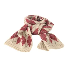 Детский зимний шарф, вязаные шерстяные шарфы с принтом, повседневный теплый плотный шарф для девочек, утепленный ветрозащитный шарф для женщин