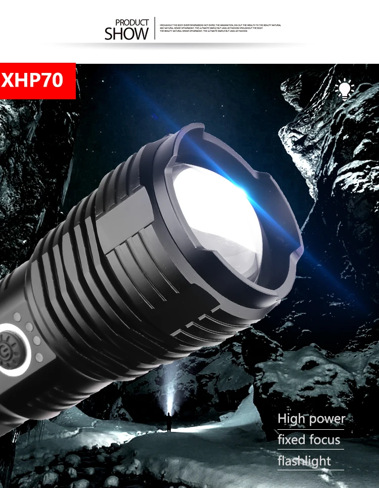 Самый мощный XHP70.2 светодиодный фонарик XHP50 Перезаряжаемый USB масштабируемый фонарь XHP70 18650 26650 охотничий фонарь для кемпинга