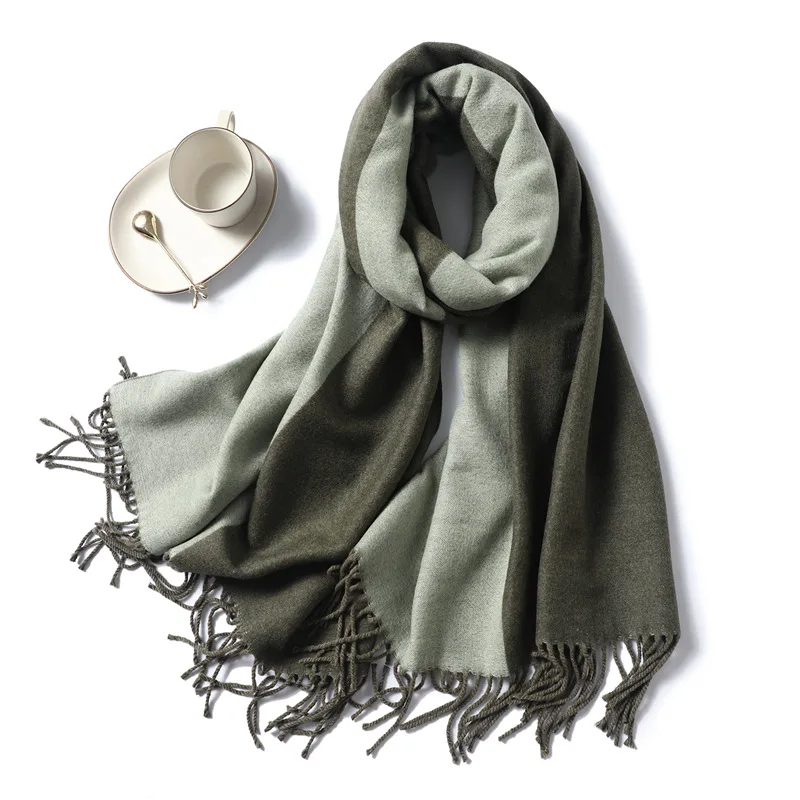 

2019 New Designer Brand Women Scarf Spring Winter Pashmina Bandana for Lady Cashmere Scarves Thick Neckerchief Warm Knit Echarpe