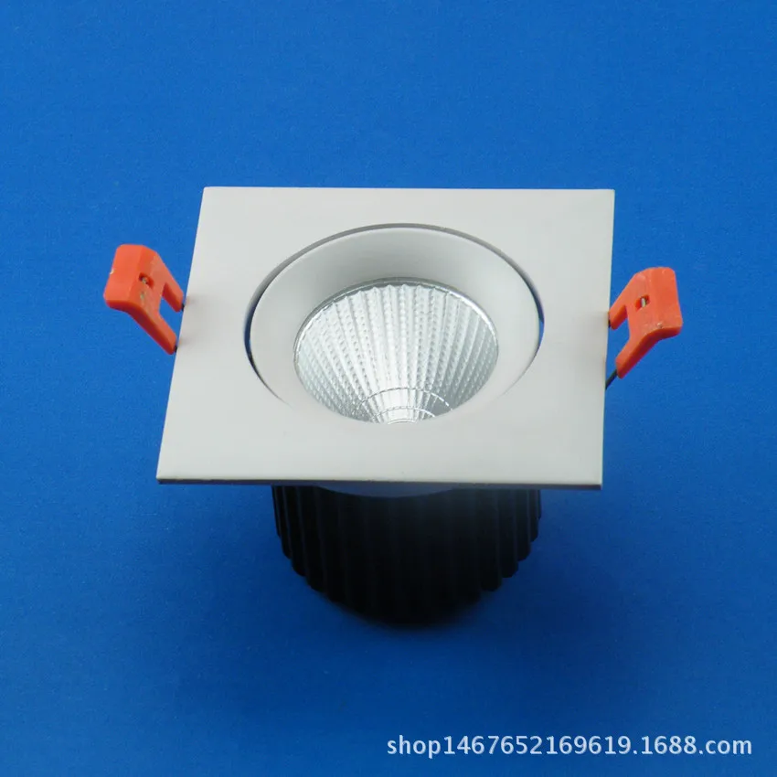 

LED Ceiling Light Cob Die-Cast Aluminum Downlight Square Ceiling Spotlight Outer Ring Globoidal White And Black High-End Export