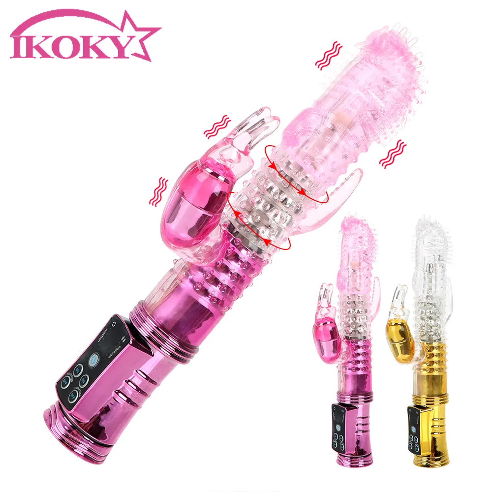 12 частот Кролик вибратор G-spot Стимулятор клитора мастурбация вращение на 360 °