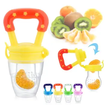 

Safe and High Quality Baby Fresh Food Feeder Feeding Pacifier Soother Weaning Nibbler Silicone Bite Teether Feeder Yellow